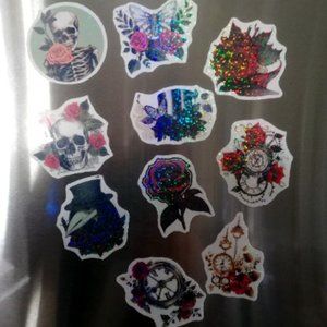 (2for15$ bundle) 10 aimants  skulls, roses , funny   , magnets